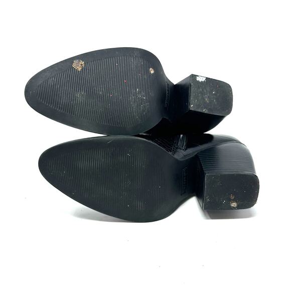 Madden Girl Size 9 Short Boot Black Side Zip Bootie Heeled Synthetic Leather - Picture 6 of 8